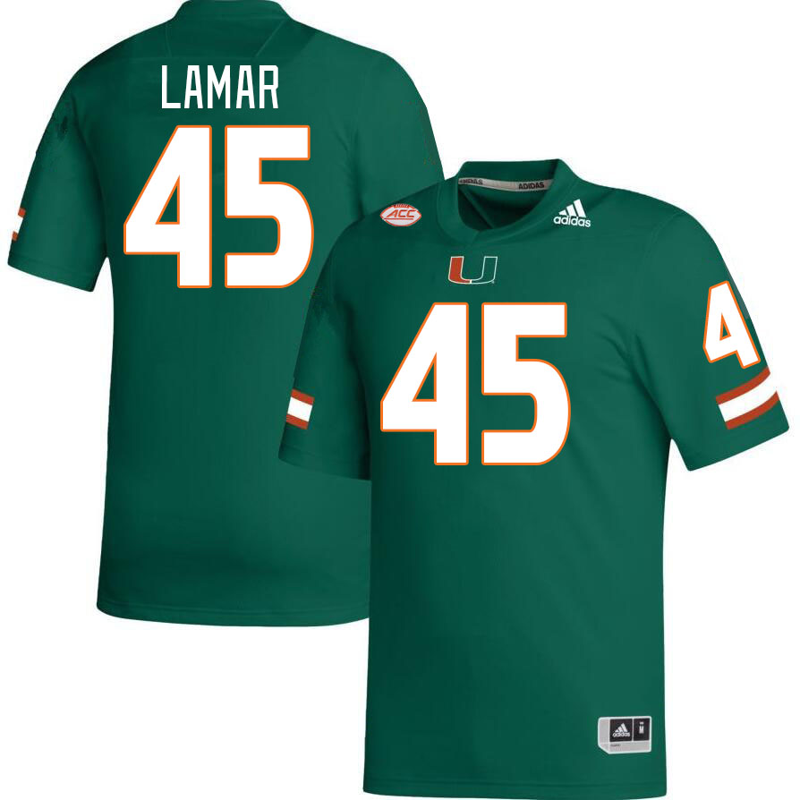 Men #45 Braylon Lamar Miami Hurricanes College Football Jerseys Stitched-Green